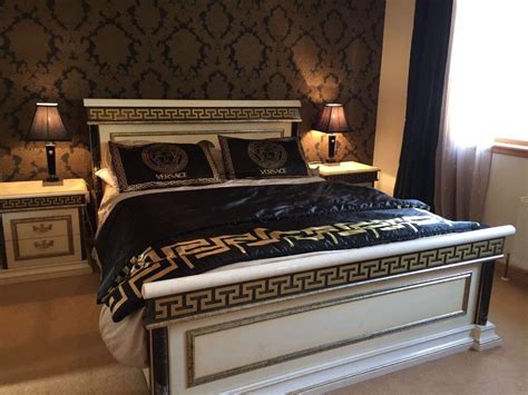 versace style bedroom furniture|Versace style bedroom set.